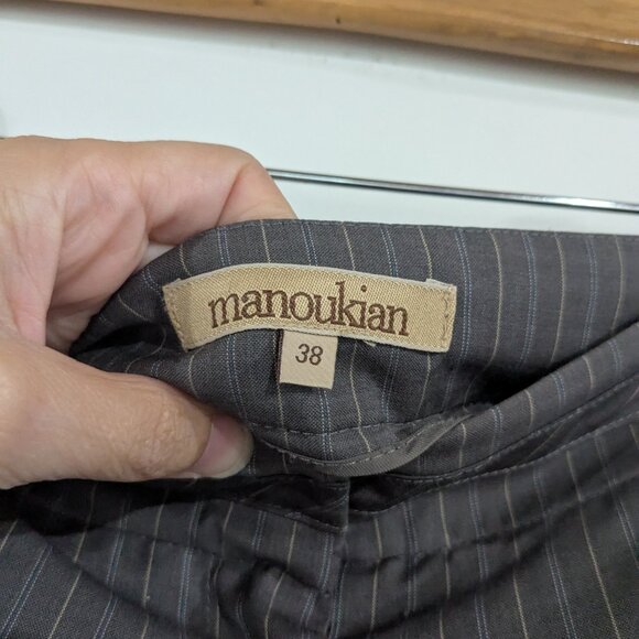 manoukian Lined Striped Pencil Skirt Tan Size 38 (France) Size 6 - Picture 2 of 4